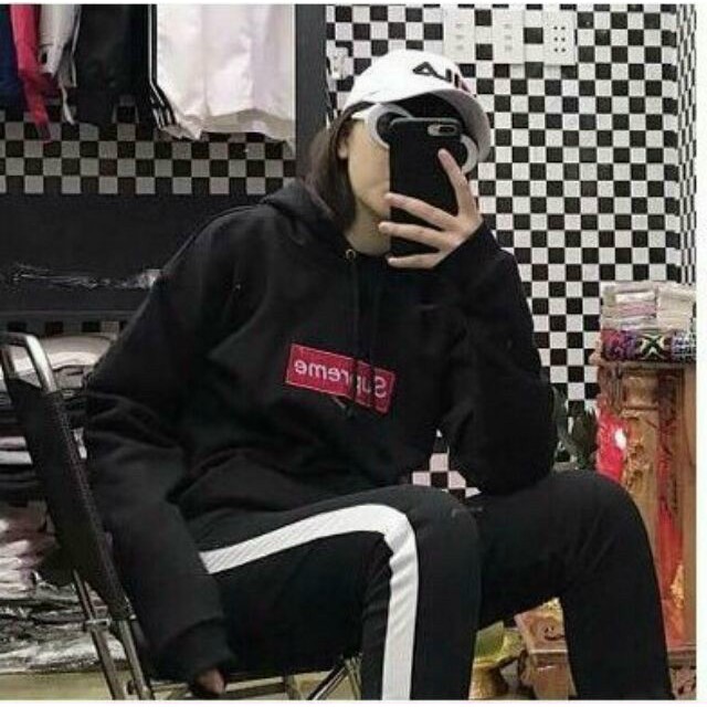 [Ảnh Thật] Áo Khoác Hoodie Nỉ Bông Nữ Thêu Chữ Supreme 3 size M L XL AK133