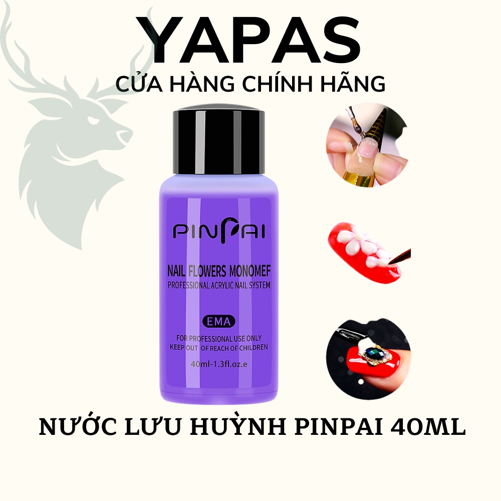 Nước lưu huỳnh đắp bột nặn hoa nail PinPai 40ml , Liquid đắp bột đính đá móng tay Yapas