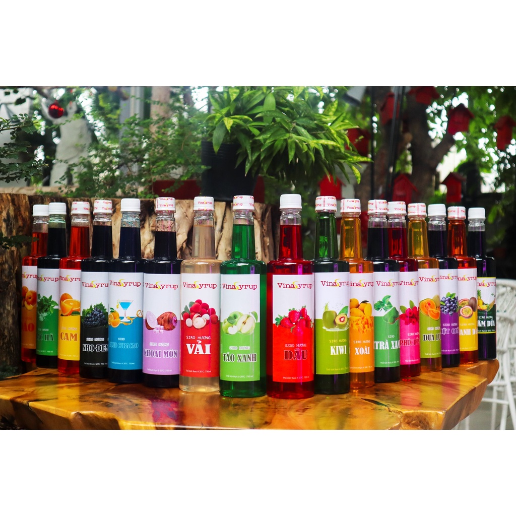 Siro VinaSyrup Chai 750ml - Syrup Làm Trà Đào Trà Trái Cây Đủ Các Mùi Vị Cotra