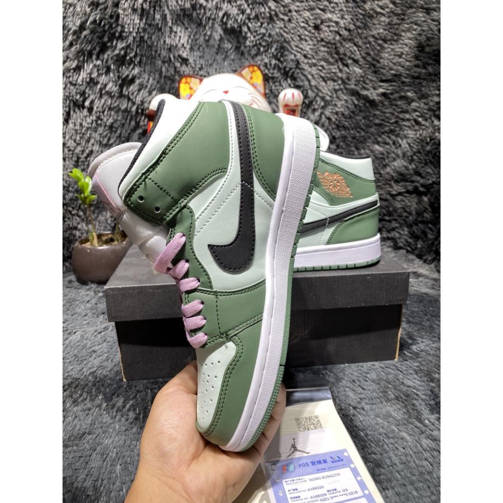 (Full Box + Sale ) Giày Thể Thao Air Jordan 1 Mid SE Dutch Green Cổ Siêu Đẹp Dành Cho Nữ | BigBuy360 - bigbuy360.vn