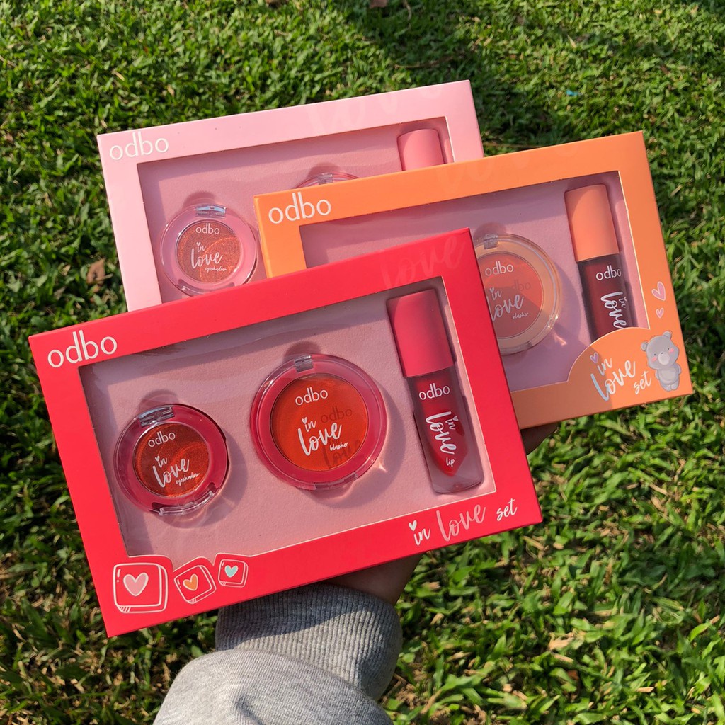 Set Trang Điểm Mắt Má Môi 3 Trong 1 Odbo In Love Set OD1038 Thái Lan.