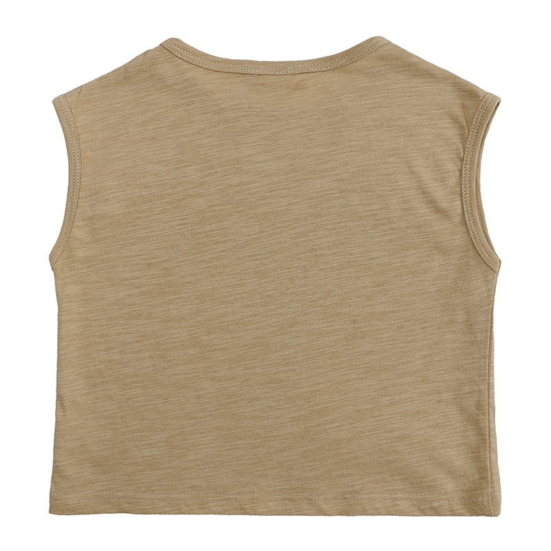 Áo thun cotton MANVIN BABY không tay màu kẹo phong cách Hàn Quốc dành cho bé gái
