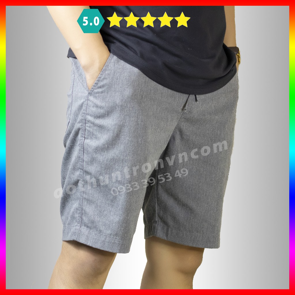 Quần Short Nam Kaki cotton 3 màu Đen / Xám / Rêu thương hiệu RINOMI ,quần Kaki cotton loại dày thoáng mát thiết kế đẹp | BigBuy360 - bigbuy360.vn