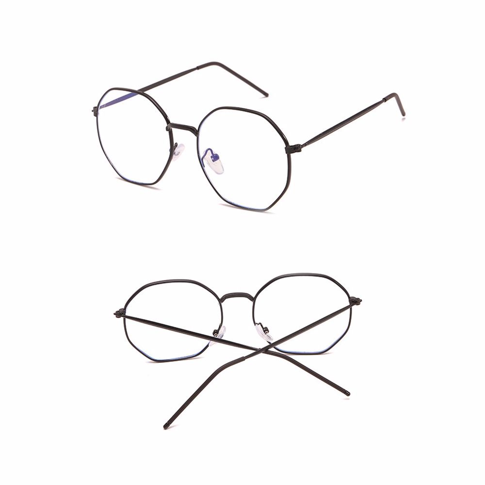 Mắt kính gọng lục giác siêu nhẹ bảo vệ mắt chống ánh sáng xanh phong cách Hàn Quốc thời trang cho nam và nữ