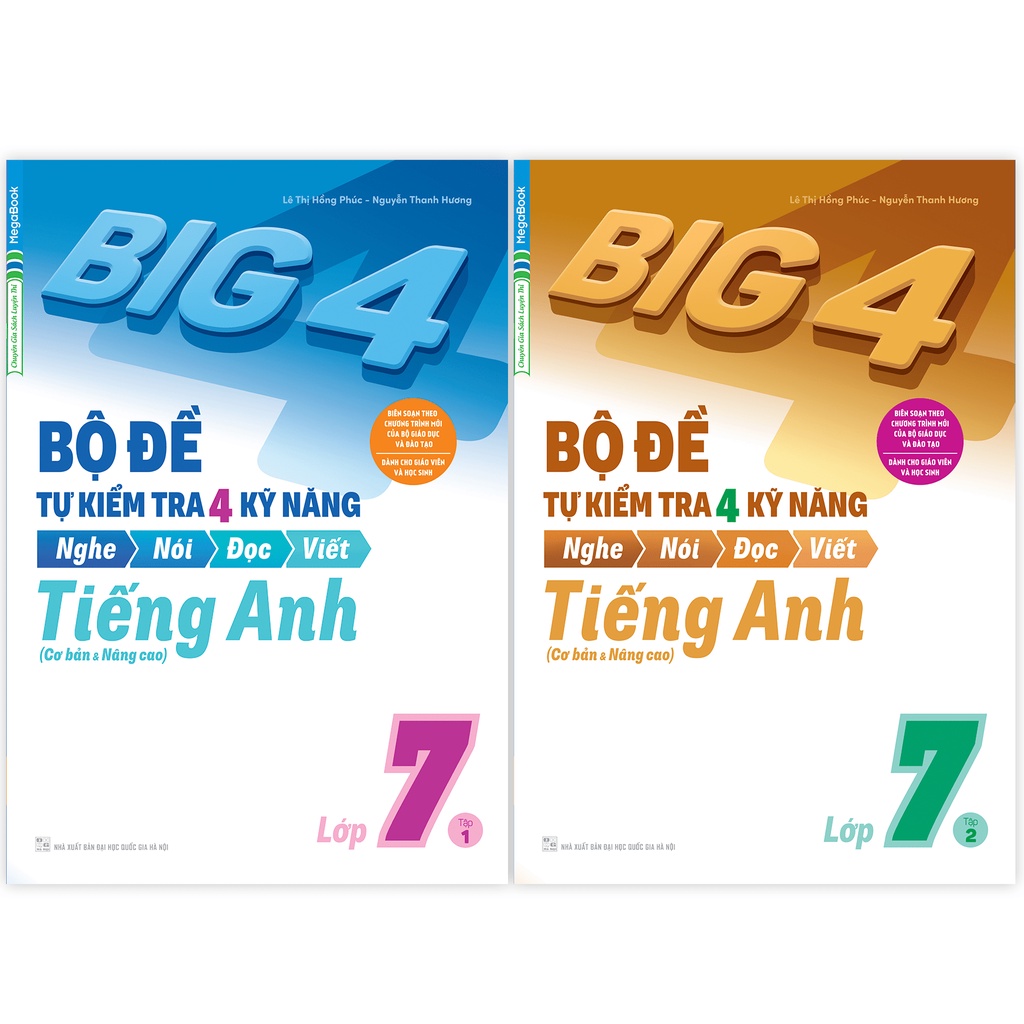 Sách combo big 4 bộ đề tự kiểm tra 4 kỹ năng nghe – nói – đọc – viết (cơ bản và câng cao) Tiếng Anh lớp 7 ( 2 Tập)