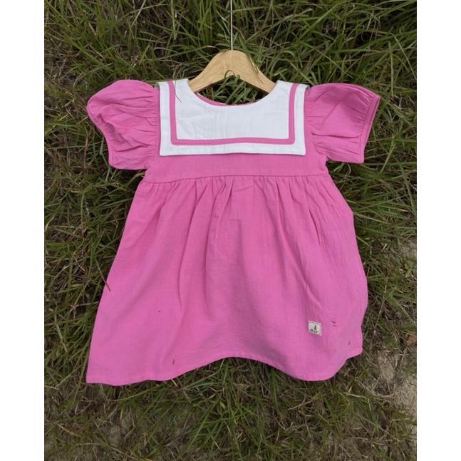 ĐẦM LINEN COTTON PHỐI CỔ