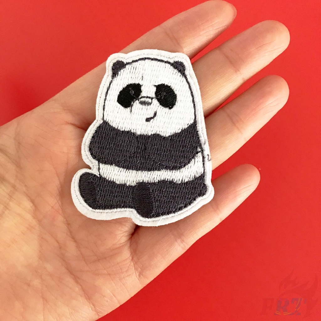 Sticker ủi thêu hình gấu trúc dễ thương