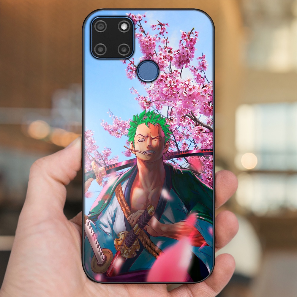 Ốp lưng Realme C12, C21Y viền đen in hình Zoro One Piece