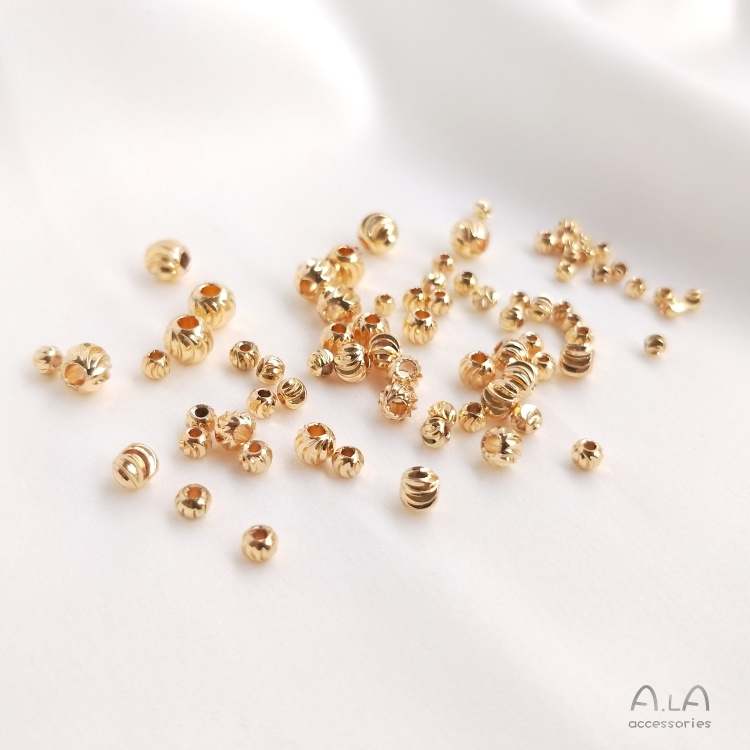 Phụ Kiện Hạt Đồng 14K Hình Tròn Nhiều Màu Sắc Dùng Để Cắt Hạt Làm Vòng Tay/Vòng Cổ diy