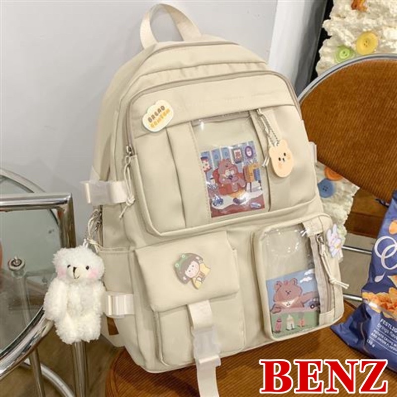 Balo đi học nữ cặp sách thời trang ulzzang phong cách Nhật - Hàn nhiều ngăn đựng tiện dụng BZ 981