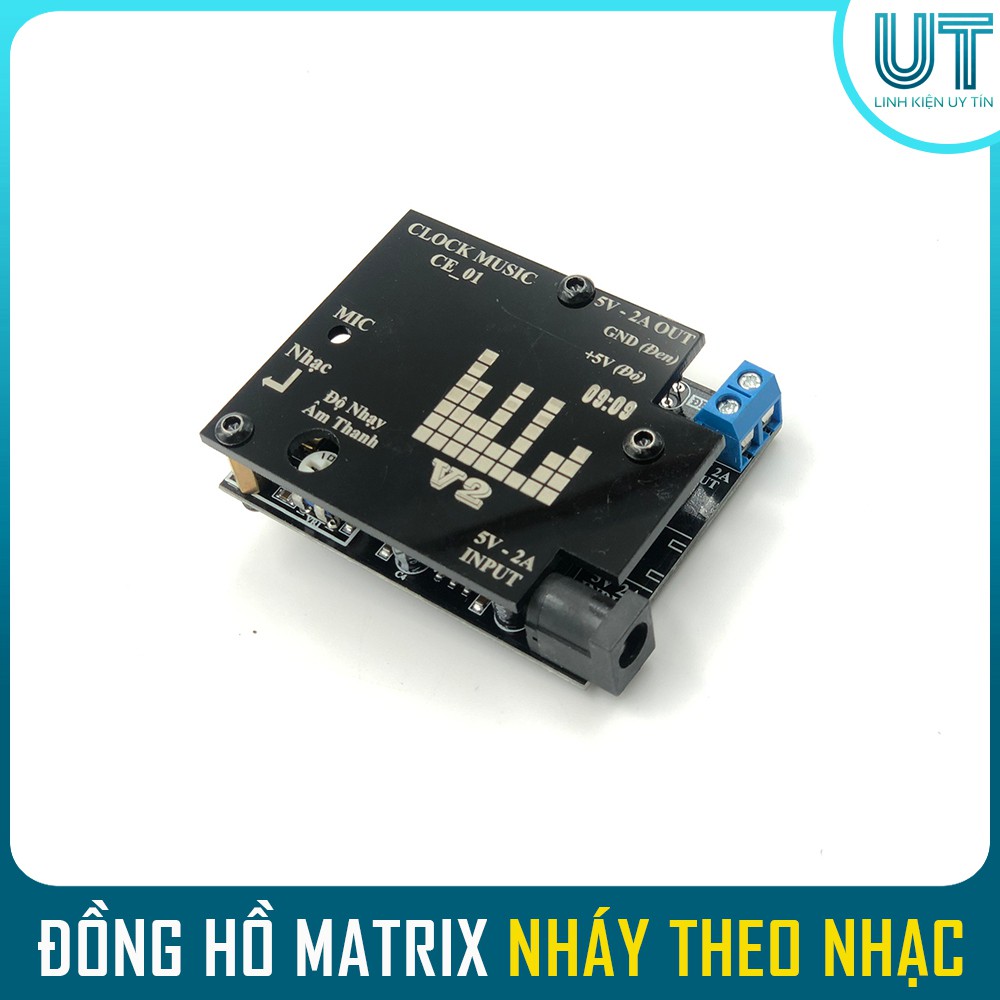 Đồng hồ MATRIX P10 nháy theo nhạc báo thời thời gian nhiệt độ (Full hiệu ứng)