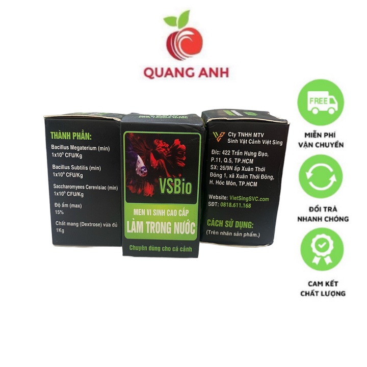 [FreeShip] Men Vi Sinh Cao Cấp VSBIO Làm Trong Sạch Nước Bể Cá - Chai 80Gr - Nâng Cao Chất Lượng Nước Cho Cá