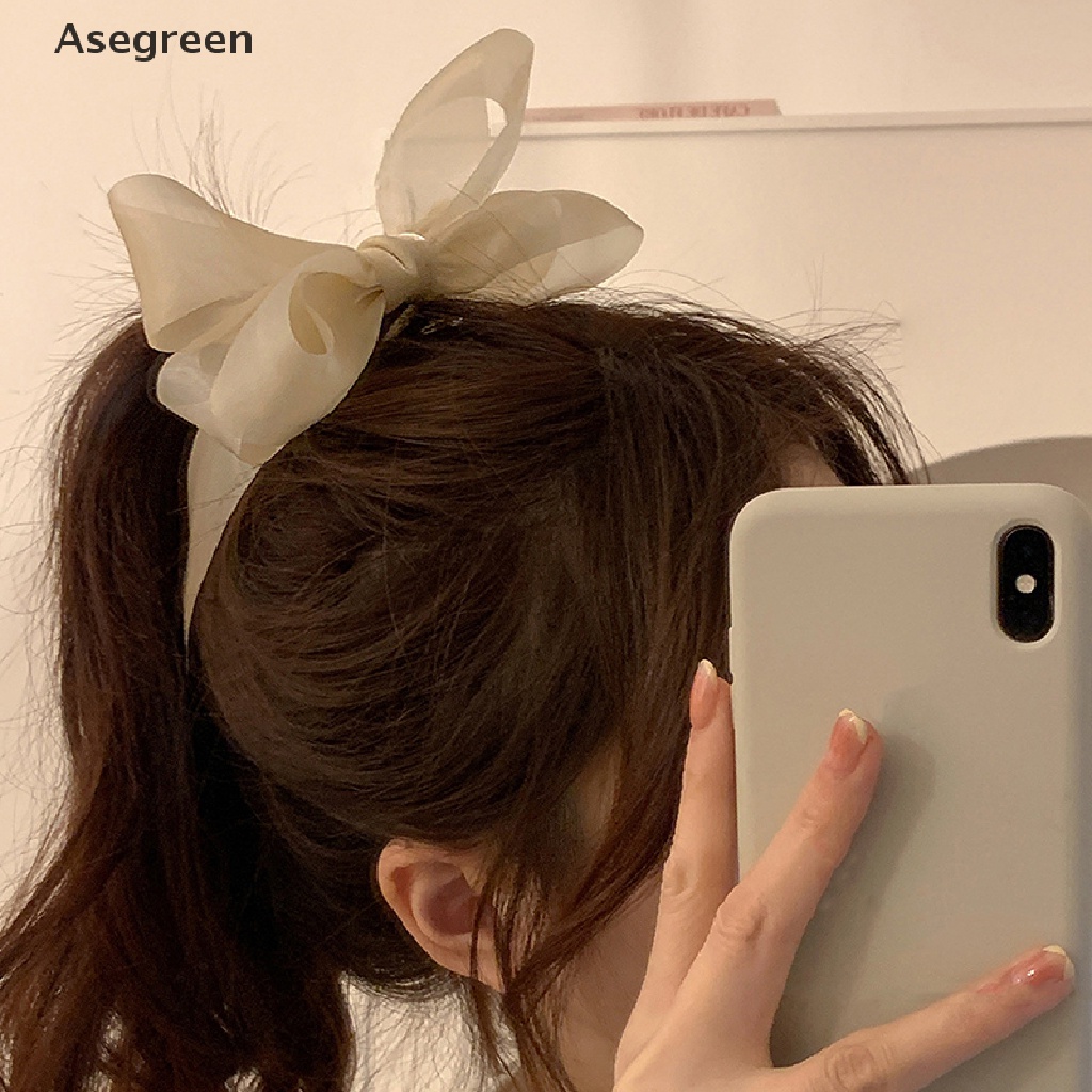 Set 1 Kẹp Tóc Đuôi Ngựa Đính Nơ Ruy Băng Phong Cách Hàn Quốc