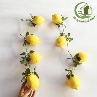 Dây 4 quả chanh vàng giả - trái cây củ quả giả cao cấp