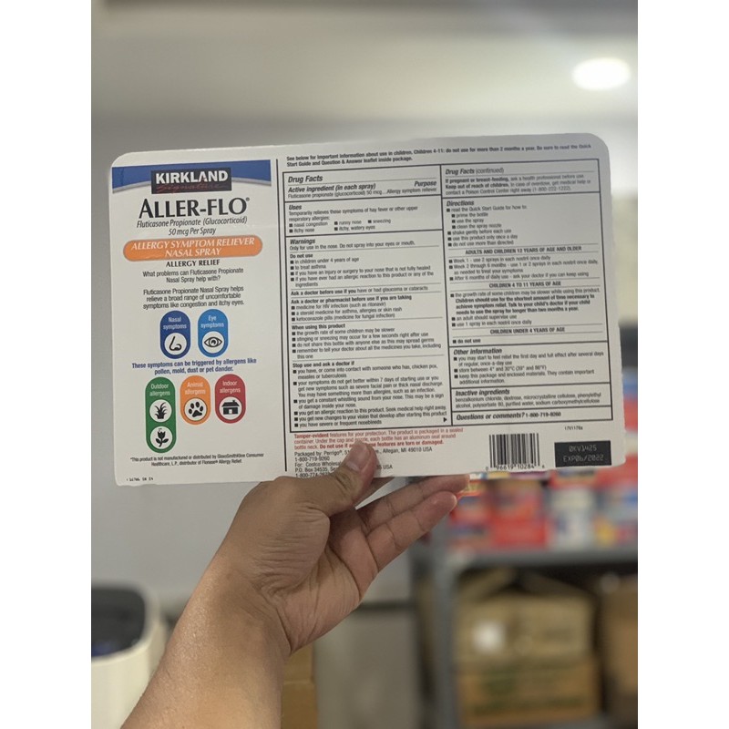 Xịt mũi chống dị ứng Kirkland Aller- Flo