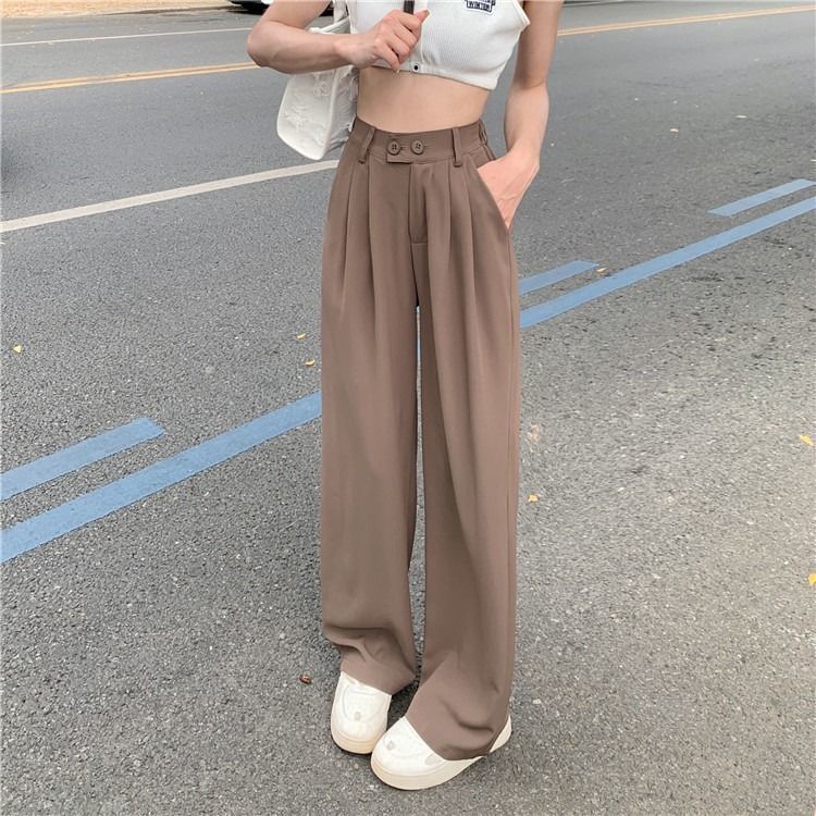 Quần Ống Rộng Thời Trang Hàn Quốc 175628 Quần Dài Ống Rộng Lưng Cao Thiết Kế Đơn Giản Thời Trang Trẻ Trung