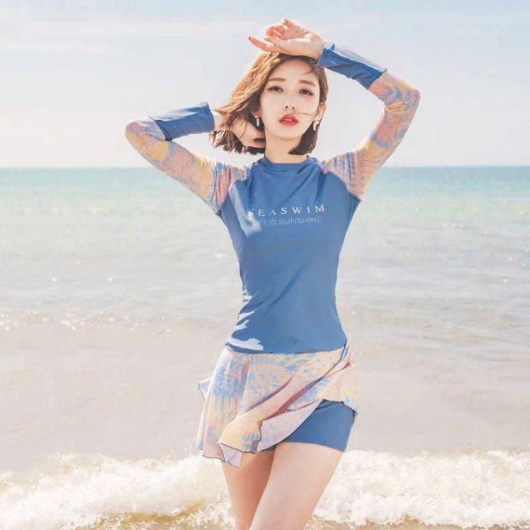 Bộ Đồ Bơi Hai Mảnh Tay Dài Chống Nắng Kiểu Dáng Thể Thao Dành Cho Học Sinh | BigBuy360 - bigbuy360.vn