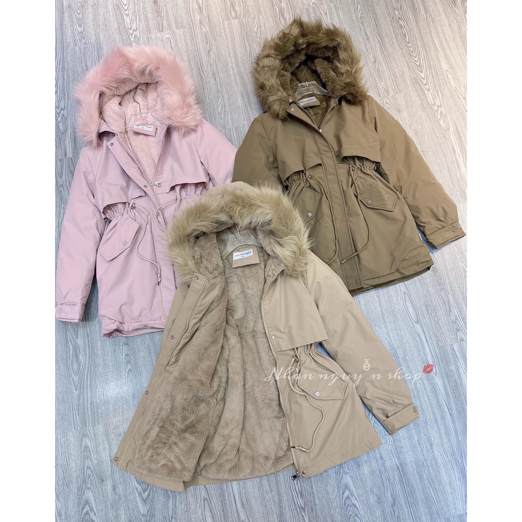 Áo Khoác Phao KAKI Trần Lông