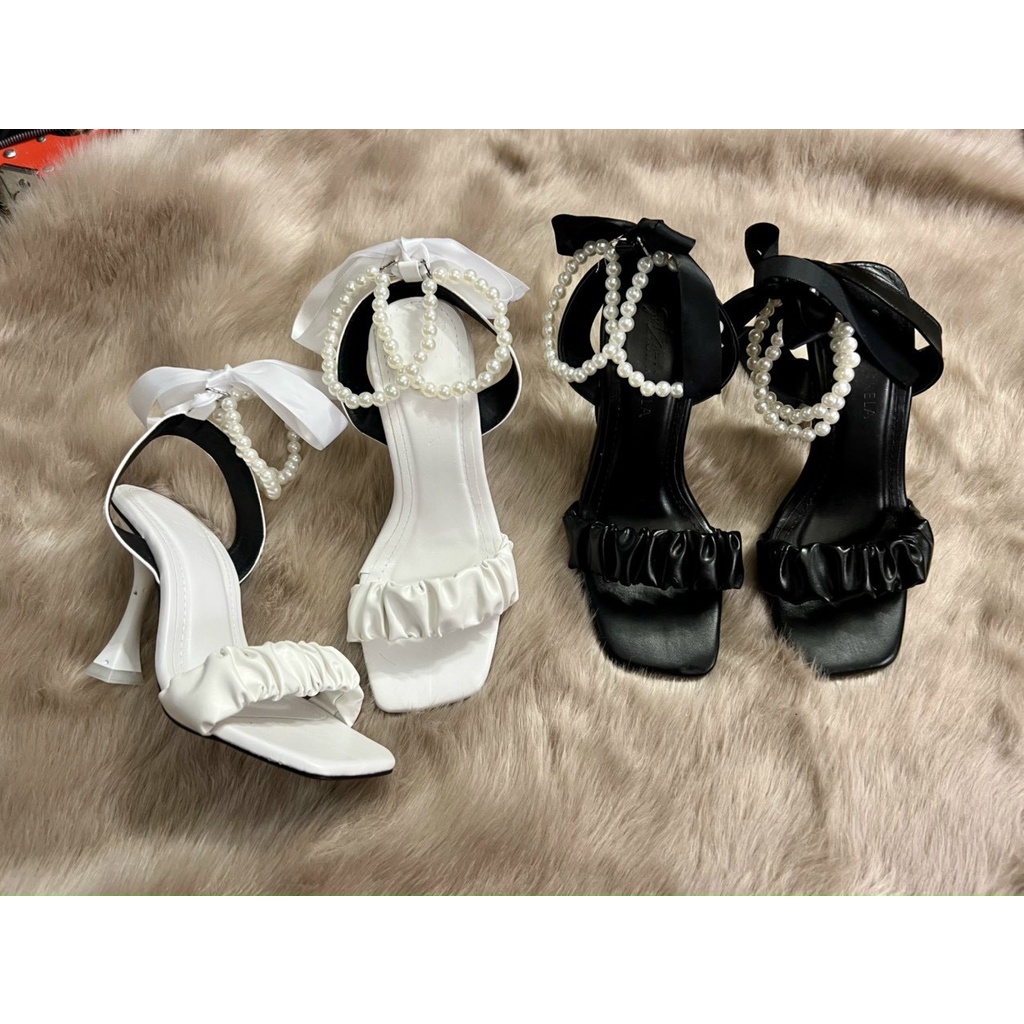 Guốc sdan chuổi ngọc 8cm