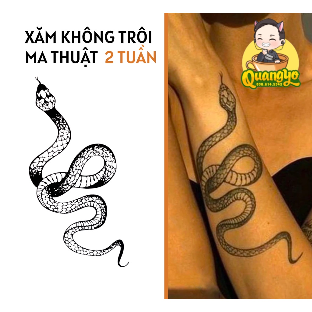 [TIKTOK TATTOO] Hình xăm con rắn khổ lớn, 100% chống nước 15 ngày như thật, Hình xăm ma thuật, Xăm giống Inkaholic