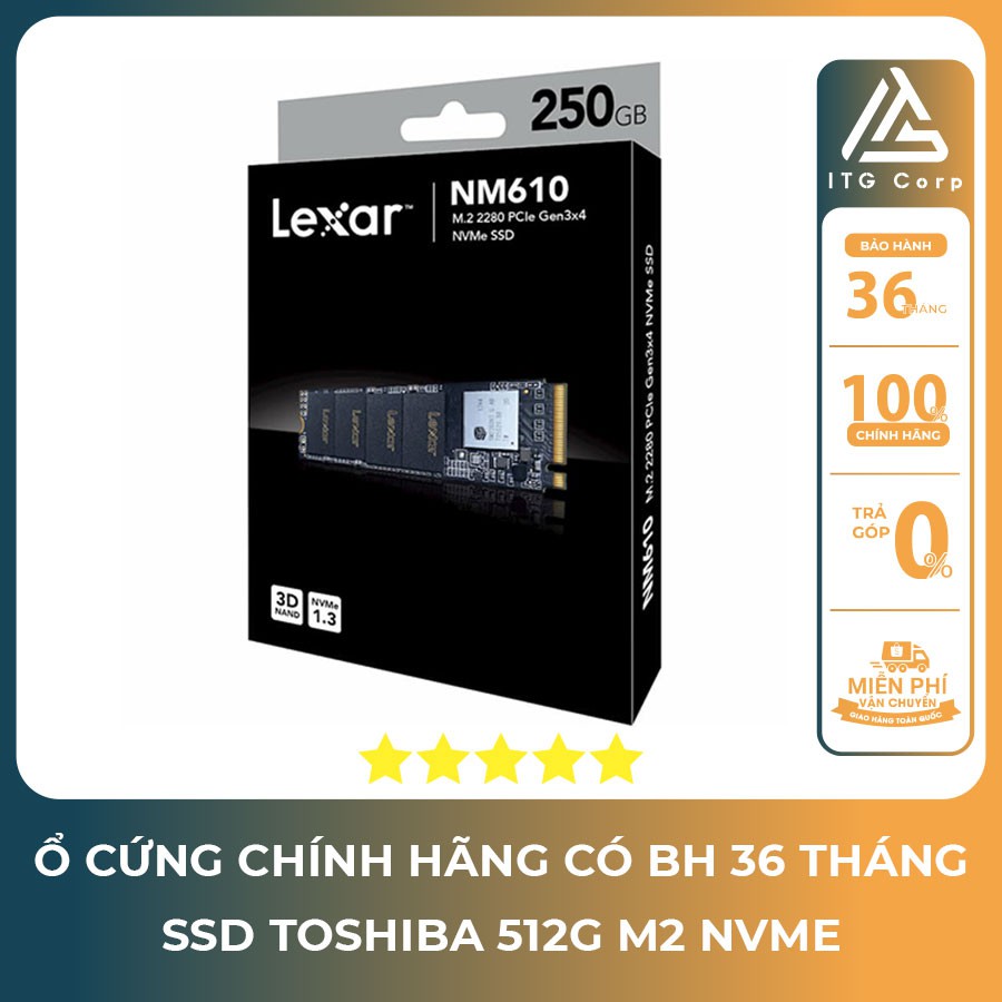 Ổ cứng SSD Lexar 250GB NM610 M.2 2280 PCLe Gen3x4 NVMe (250GB/500GB/1T)