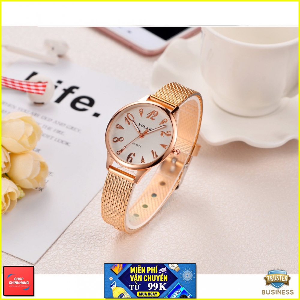 ĐỒNG HỒ NỮ YOLAKO DÂY LƯỚI HỢP KIM YLK03 AH444