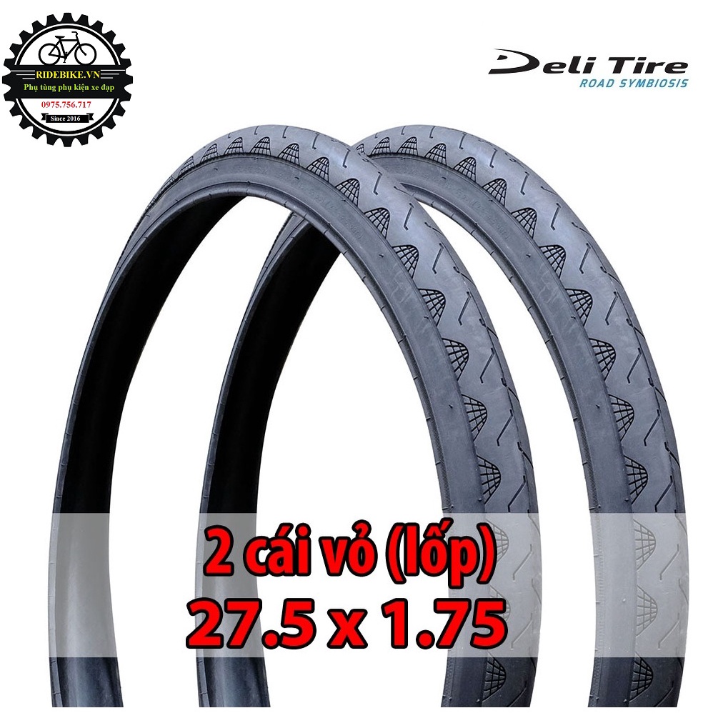 Cặp 2 cái vỏ lốp xe đạp Deli Tire 27.5x1.75 S601 vỏ nhẹ