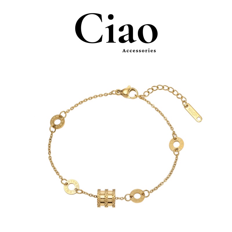 [NEW ITEMS] Vòng tay/ Lắc tay nữ titan không gỉ thiết kế hạt charm la mã Felicity Ciao