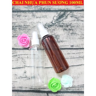 Combo 50 chai xịt phun sương 100ml chai lọ nhựa chiết mỹ phẩm du lịch