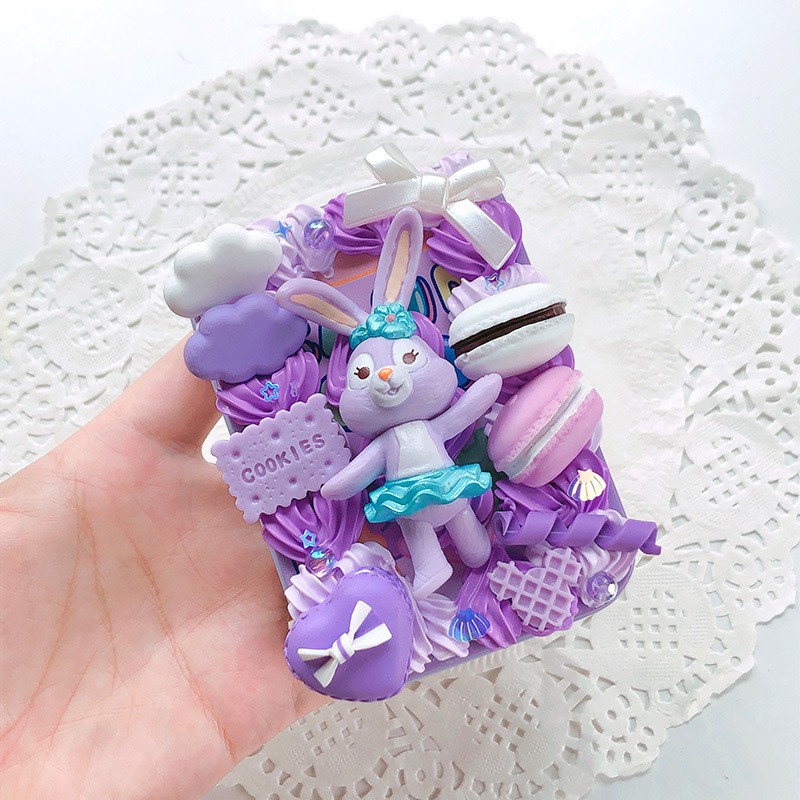 Mô Hình Gấu Duffy Và Thỏ Stella - Phụ Kiện Trang Trí Ốp Điện Thoại Handmade