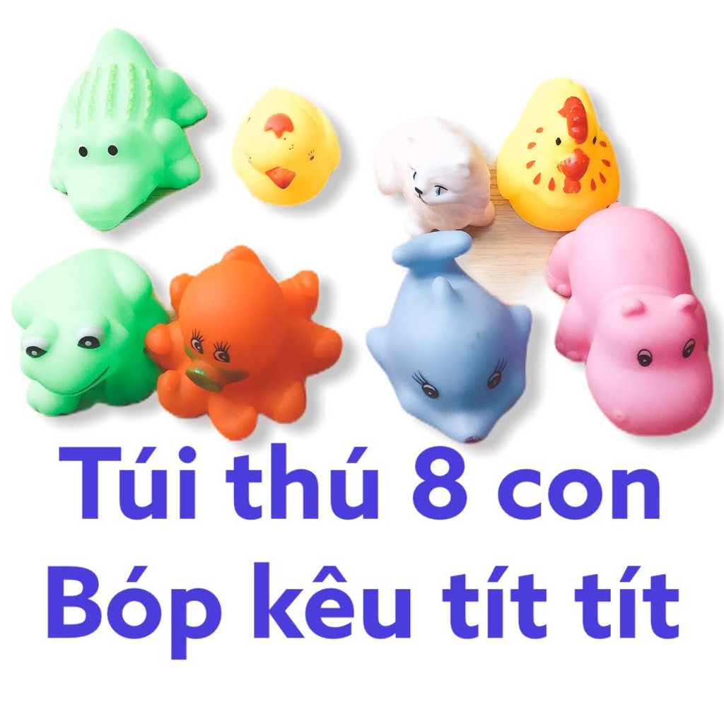 túi thú 8 con đủ loại size nhỏ bóp kêu tít tít