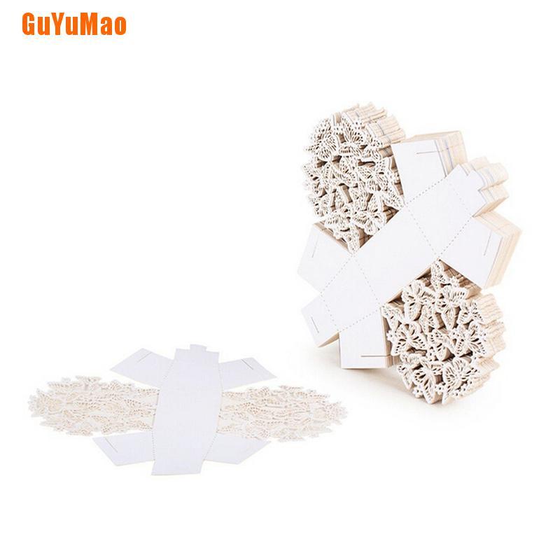 Set 10 Hộp Giấy Đựng Kẹo Thắt Nơ Ruy Băng Trang Trí Tiệc Cưới