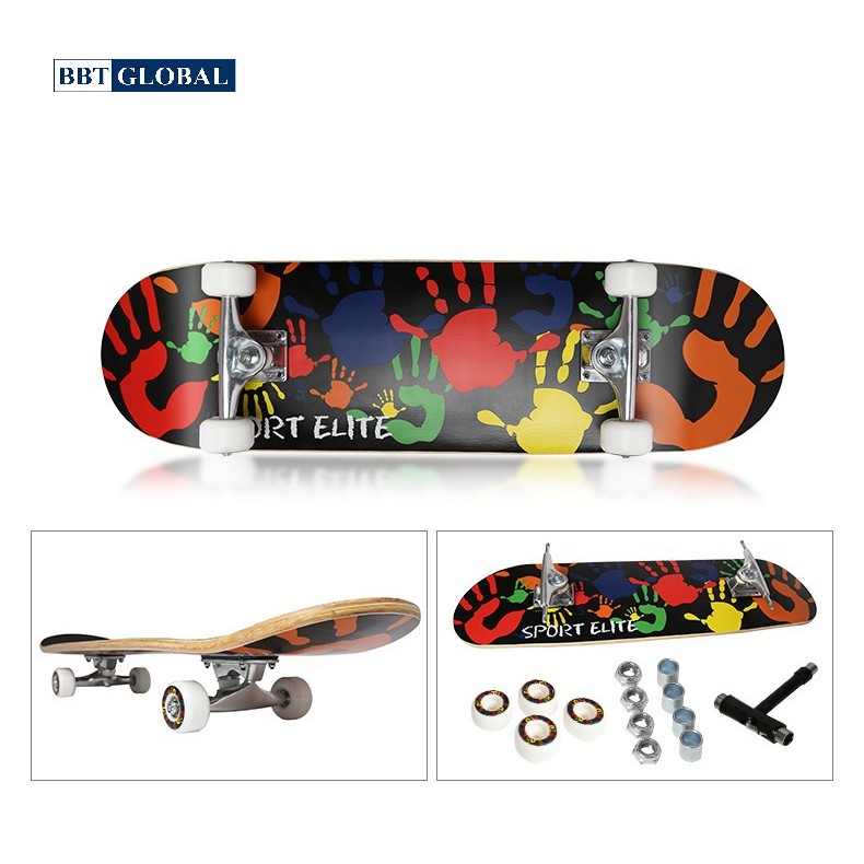 Ván trượt thể thao Skateboard bằng gỗ chính hãng Cougar MH3108 9 lớp cao cấp Maple, tặng bộ dụng cụ