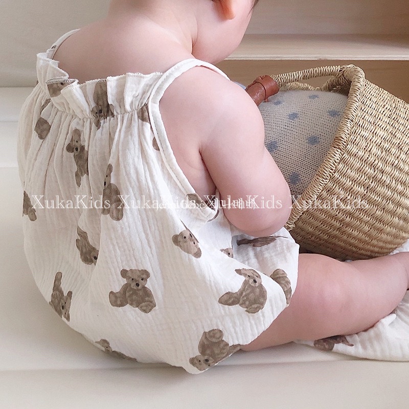 Quần Áo Trẻ Em [Jenny] Quần Áo Gấu Nâu Bodysuit + Váy + Quần + Chăn Gấu Nâu cho bé