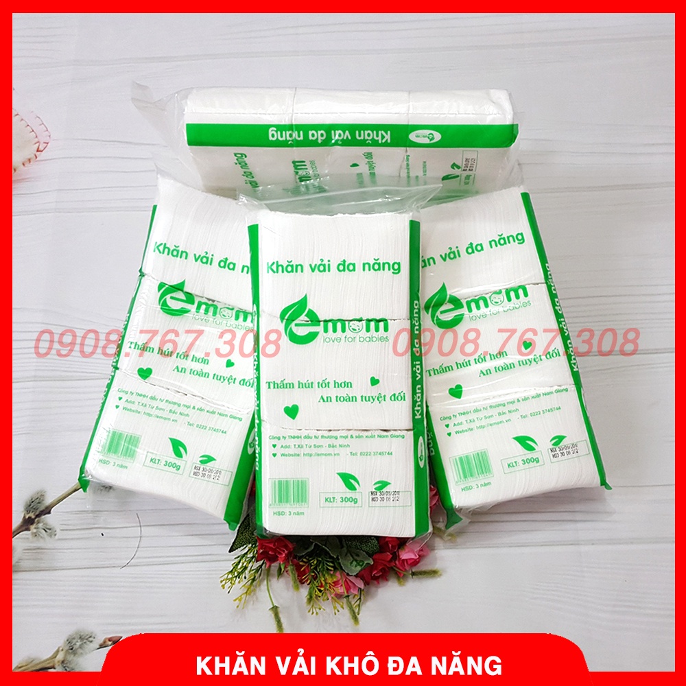 [Mã SKAMLTS298 giảm 10K đơn 0Đ] Khăn Vải Khô Đa Năng Emom 300gram - Khăn Vải Không Dệt - 8938517691041