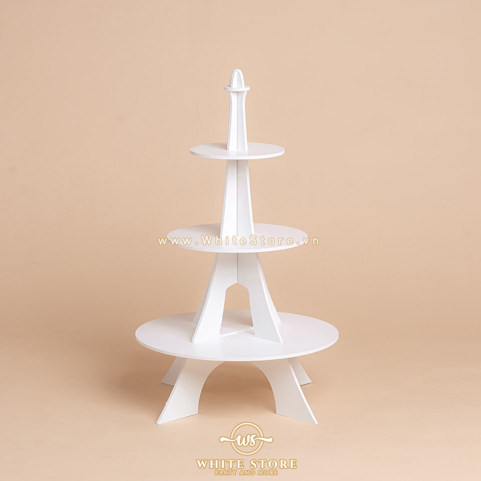 KỆ BÁNH CUPCAKE THÁP EIFFEL 3 TẦNG độc đáo và tháo lắp tiện lợi tái sử dụng nhiều lần - WhiteStore.vn