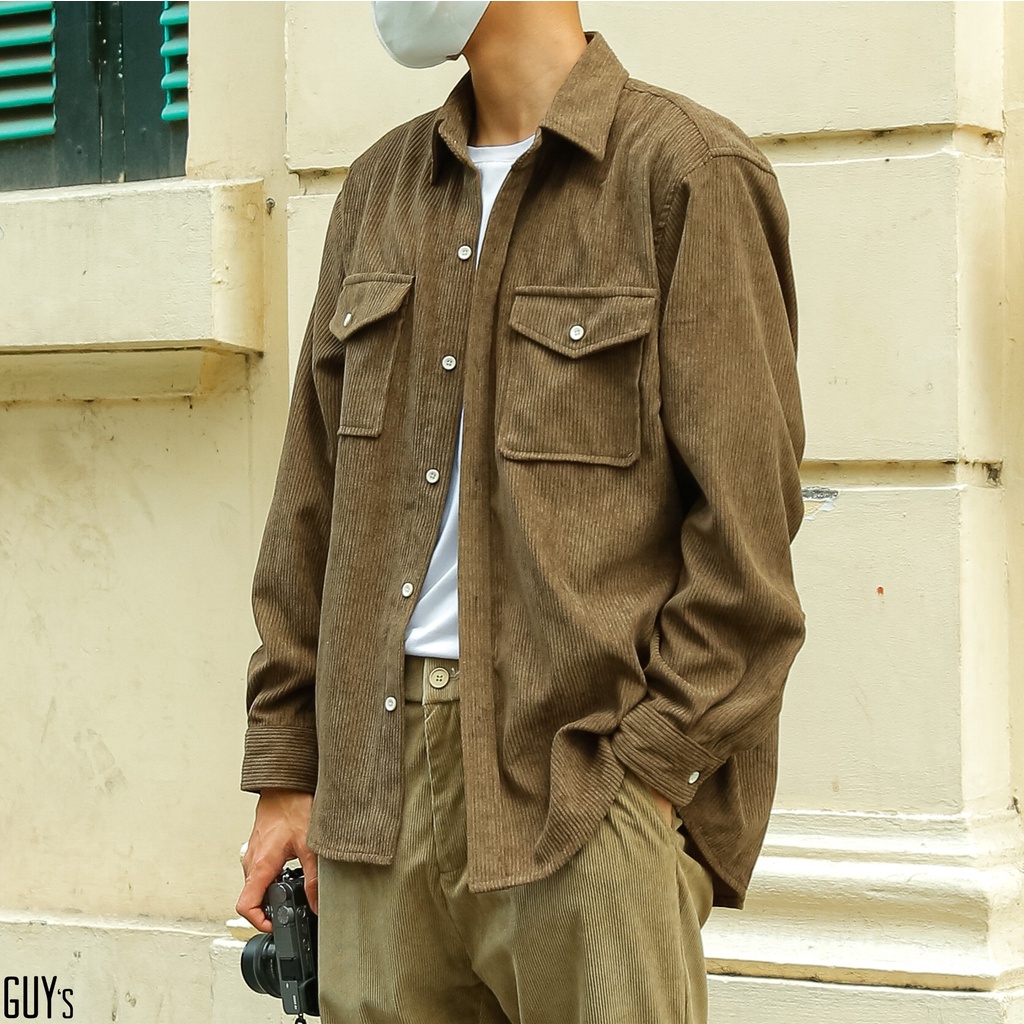 [HÀNG THIẾT KẾ] Áo khoác sơ mi nhung tăm Andrew overshirt GUY's Closet, trẻ trunng, năng động, unisex, vintage