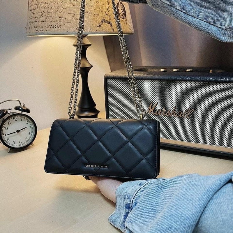 Túi xách nữ đeo chéo chần ô, ví dài cao cấp xuất dư  | Punti Bags