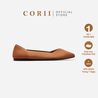 CORII - Giày Búp Bê Mũi Nhọn Happyride 2.0 Thời Trang và Thoải Mái Nhất - CR014 Cam Nâu