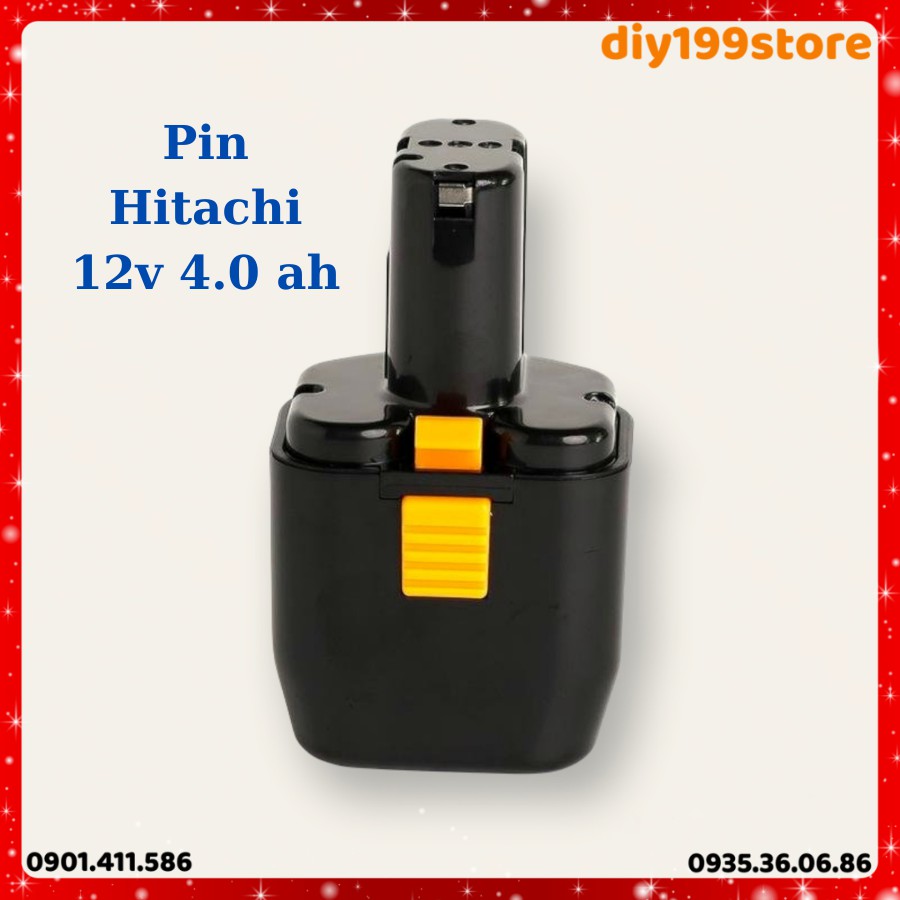 Pin Hitachi 12V li-ion 4AH Cell Mới, Mạch sạc adapter