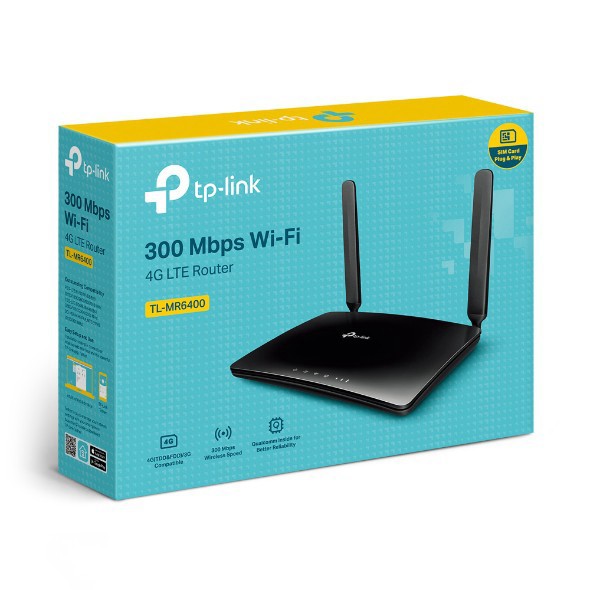 [ Chính Hãng ] Bộ Phát Sóng Wi-Fi 4G Tp-Link TL-MR6400 - Router Wi-Fi 4G LTE Chuẩn N Tốc Độ 300 Mbps - Chính Hãng - Bảo 