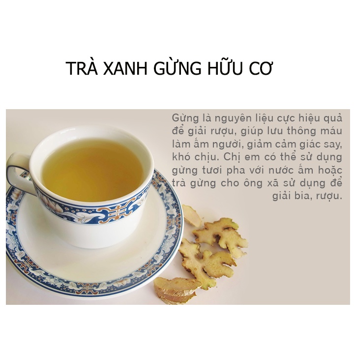 Trà xanh gừng hữu cơ FITO (hộp 20 túi lọc)