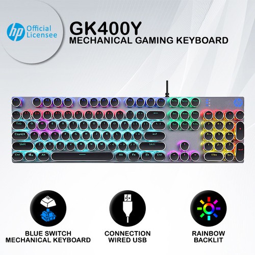 Bàn phím cơ cao cấp blue switch RGB HP GK400Y LED