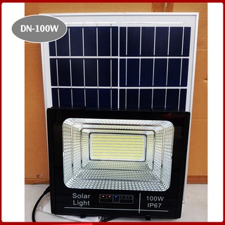 Đèn Năng Lượng Mặt Trời Công Suất 100W DN-100 Mẫu Mới 2021 Khung Nhôm Nguyên Khối, Chip Led "SMD 5730"- BH 2 Năm.