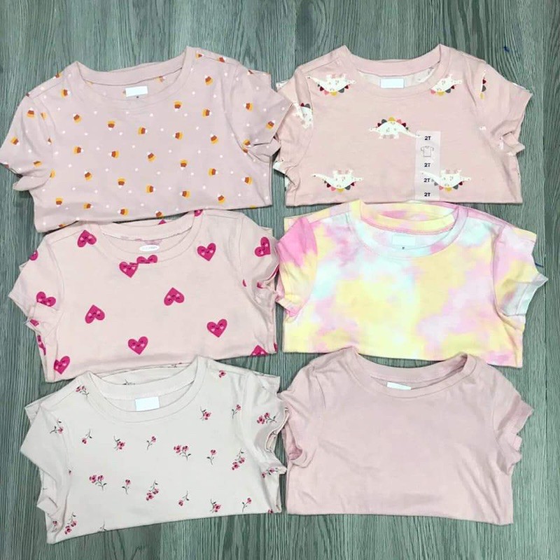 Set 4 áo cotton Oldnavy bé gái 1-5y