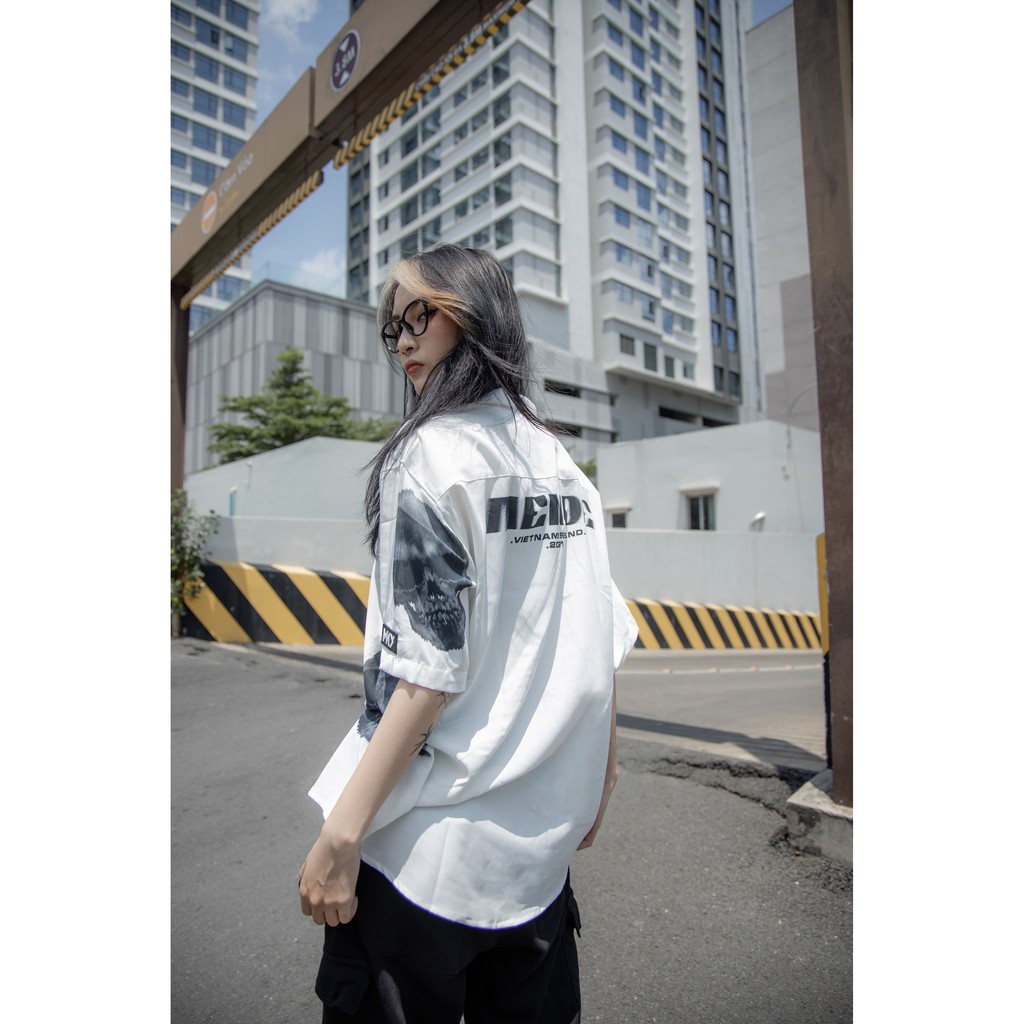 MENDE - Skull Of White Shirt - Áo sơ mi tay ngắn MENDE chính hãng | BigBuy360 - bigbuy360.vn