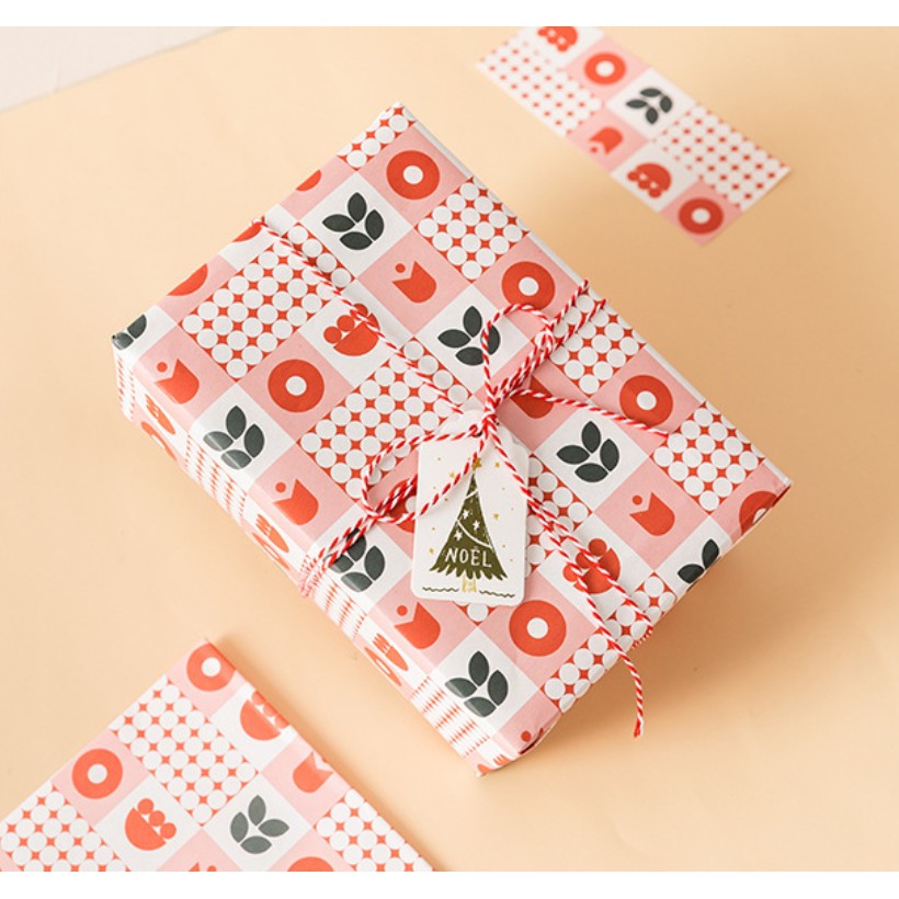 Giấy gói quà bộ 3 tấm hoạ tiết dễ thương Rosy posy size 70x50cm | BDG003