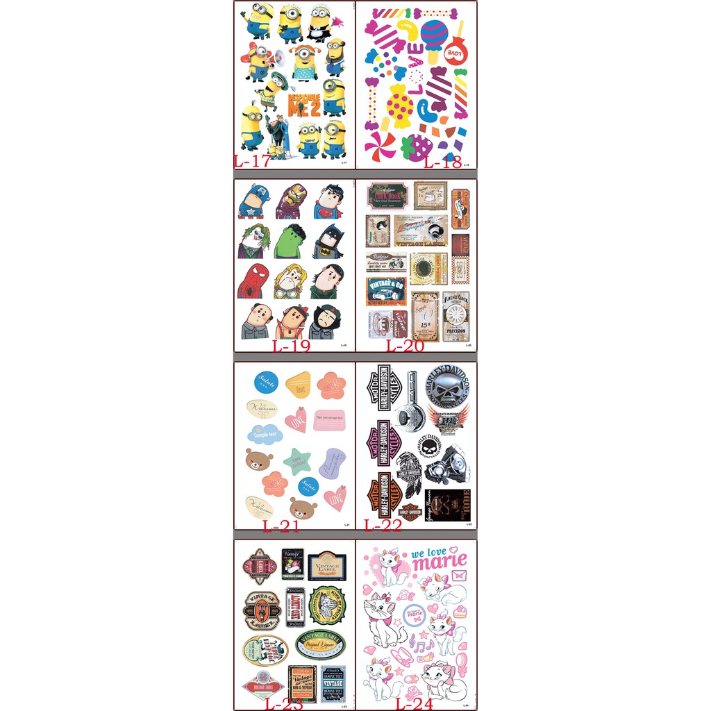 Combo 5 tờ Sticker dán Vali dễ thương bởi candyshop88