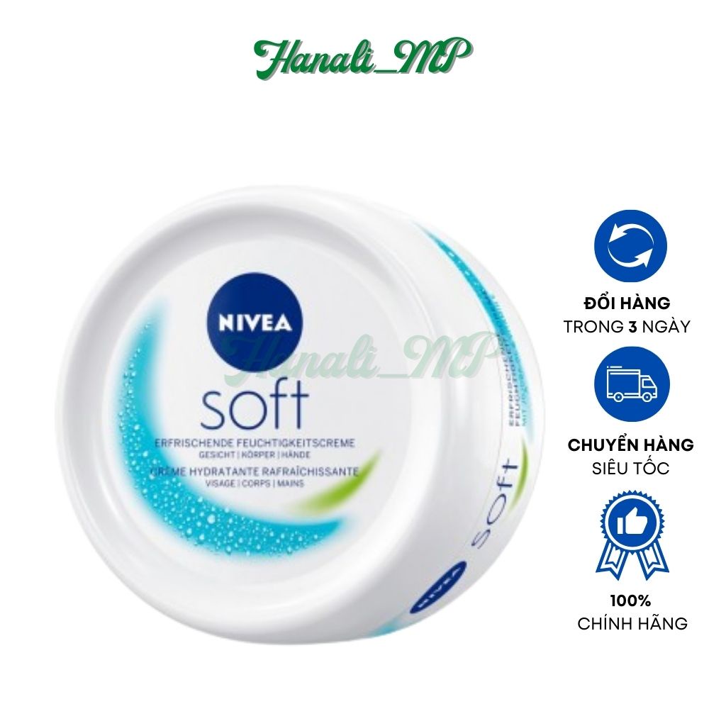 Kem dưỡng ẩm cho da mặt và toàn thân Nivea Soft 200ml, Dưỡng ẩm chuyên sâu Nivea Soft 200ml