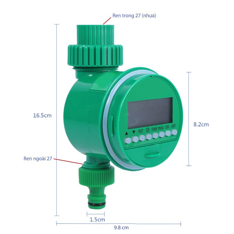 Đồng Hồ Hẹn Giờ Tưới Nước Cho Cây (Kèm Giấy Hướng Dẫn Sử Dụng Tiếng Việt)